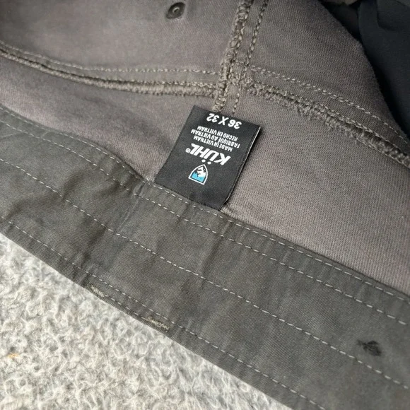 Kuhl Revolt Pants Mens 36x32 Charcoal Gray Stretch Hiking Outdoor Casual 5189 - Picture 7 of 11